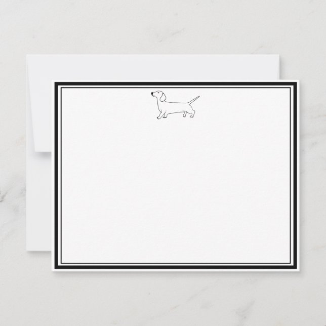 Dachshund Stationery Anteckningskort (Framsida)