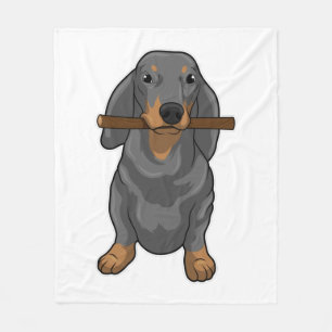 Dachshund Stick Fleecefilt