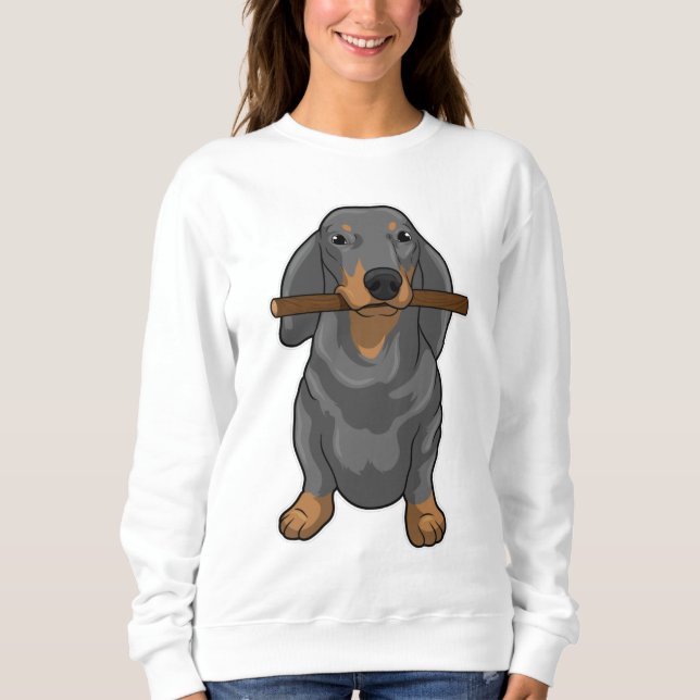 Dachshund Stick T Shirt (Framsida)