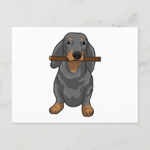 Dachshund Stick Vykort