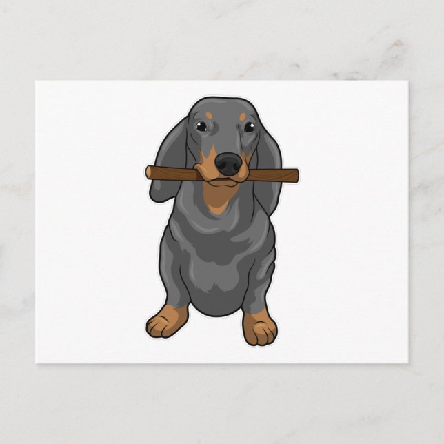 Dachshund Stick Vykort (Framsida)