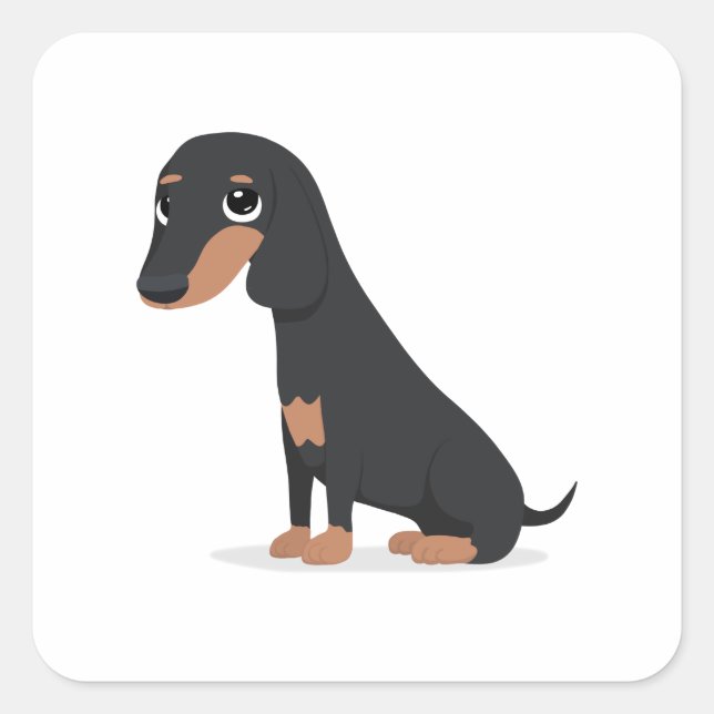 Dachshund Sticker Fyrkantigt Klistermärke (Framsida)
