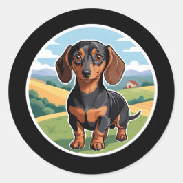 Dachshund Sticker Runt Klistermärke