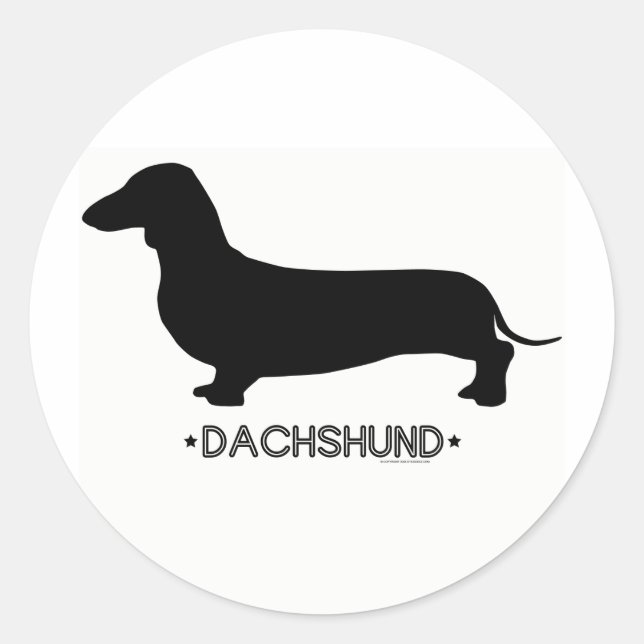 Dachshund Sticker Runt Klistermärke (Framsida)