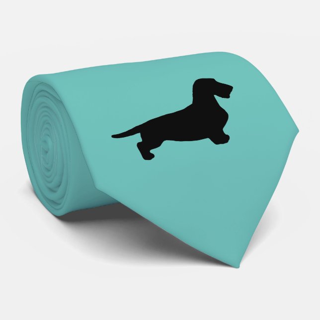 Dachshund Strävhår - Siluett 1 Slips (Rullad)