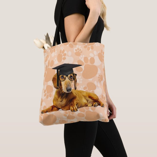 Dachshund Student Tote Bag Tygkasse (Närbild)
