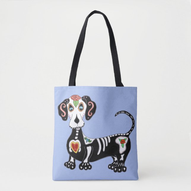 Dachshund Sugar Skull Tygkasse (Framsida)