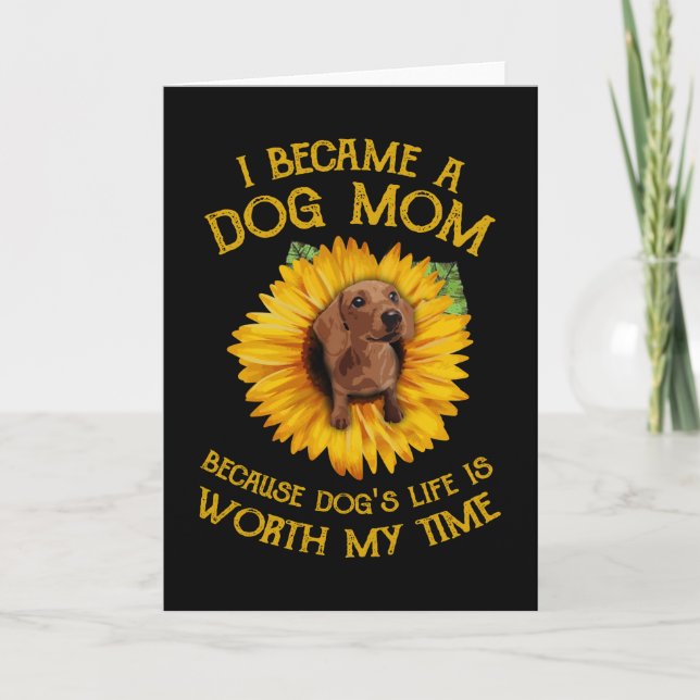 Dachshund Sunflower jag blev en hundmamma hundliv  Kort (Framsida)