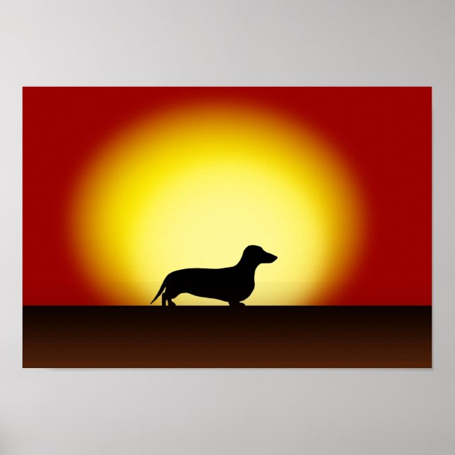 "Dachshund Sunset" Poster (Framsidan)