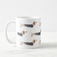 Dachshund Svart Jultröja Mönster Rolig
