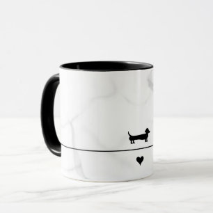 Dachshund svartmarmor mugg