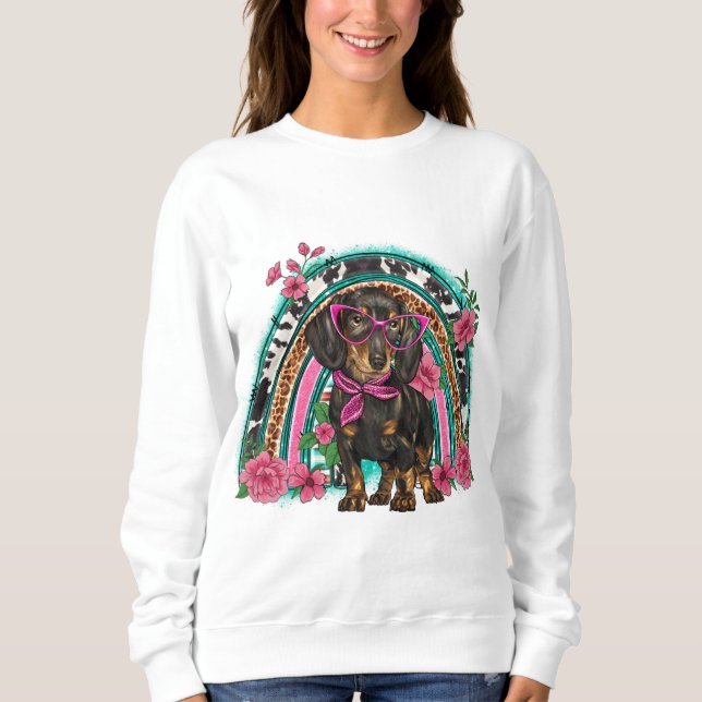 Dachshund Sweatshirt (Kvinnor) T Shirt (Framsida)