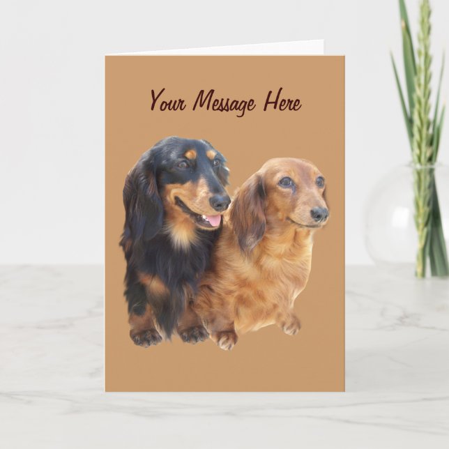 Dachshund Sweets Greeting Card Helgkort (Framsida)
