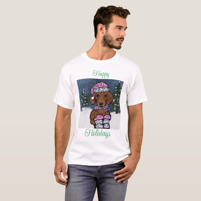 Dachshund T Shirt (Hel framsida)