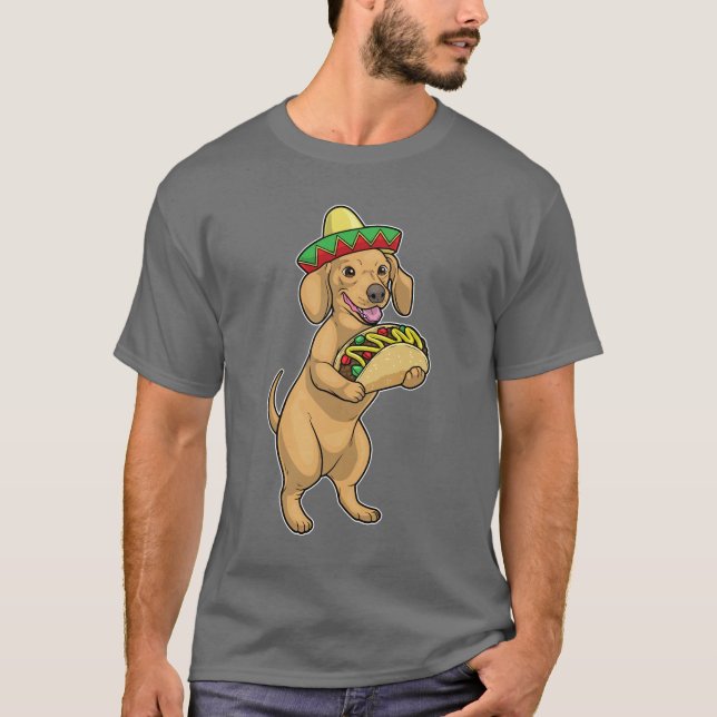 Dachshund Tacos T Shirt (Framsida)