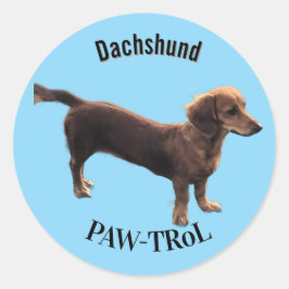 Dachshund Tass-trol Runt Klistermärke