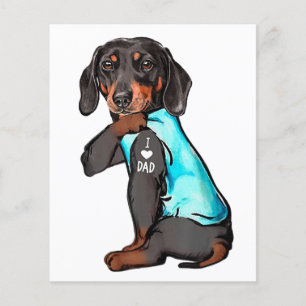 Dachshund Tattoo Jag älskar pappa Rolig hund Dachs Flygblad