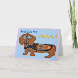 Dachshund tävlingshund KALLA MIG BARA BLIXTEN! Kort
