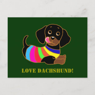 Dachshund Tecknad 2 Vykort
