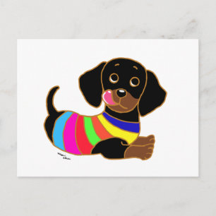 Dachshund Tecknad 2 Vykort