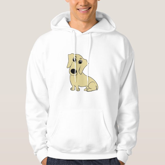 Dachshund-tecknad Hoodie (Framsida)