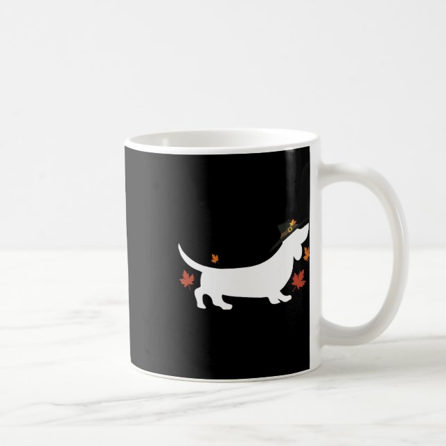 Dachshund Thanksgiving Pilgrim Fall Kaffemugg (Höger)