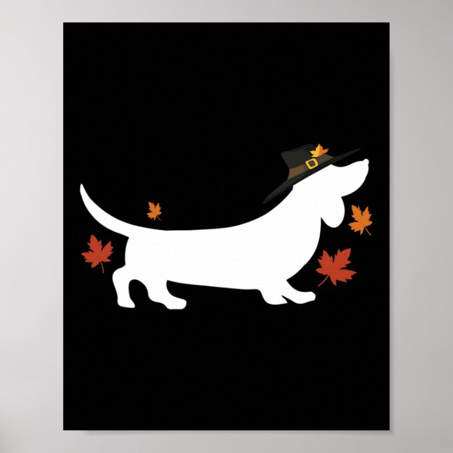 Dachshund Thanksgiving Pilgrim Fall Poster (Framsidan)