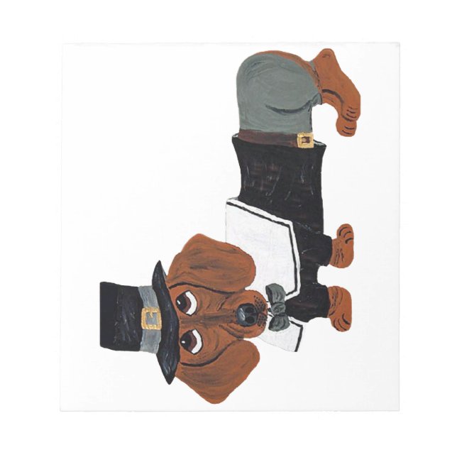 Dachshund Thanksgviving Pilgrim Anteckningsblock (Framsida)