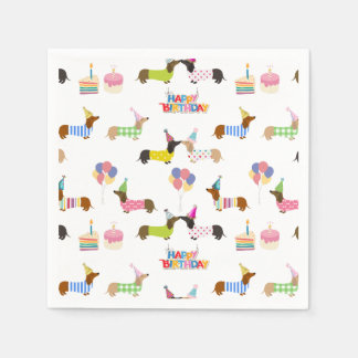 Dachshund ThBäste Birthday Napkins Pappersservett