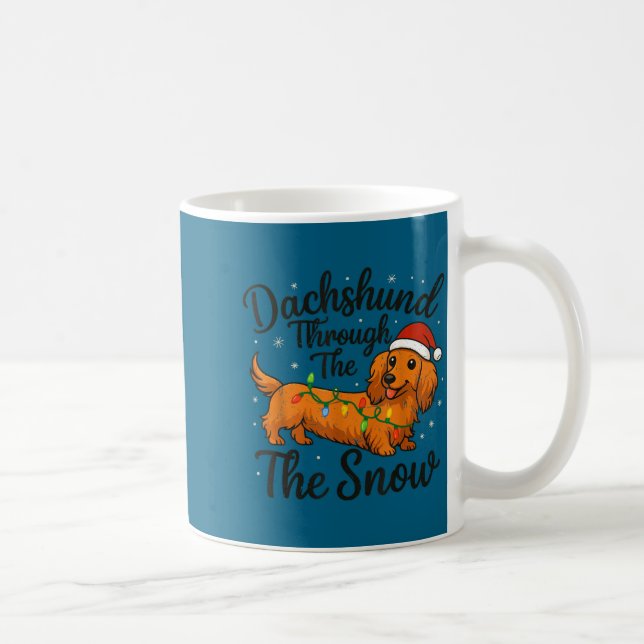 Dachshund Through The Snow Christmas Pajama Toddle Kaffemugg (Höger)