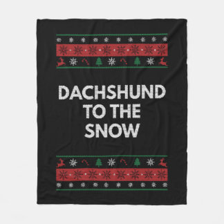 Dachshund till Hund älskare Pet vid jul i Snö Fleecefilt