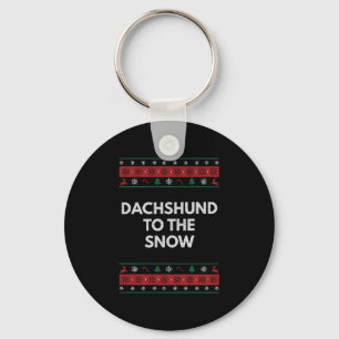 Dachshund till Hund älskare Pet vid jul i Snö Nyckelring