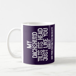 Dachshund Tilts Head Funny Quote Hund Pappa Kaffemugg