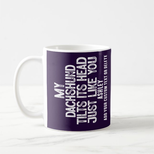 Dachshund Tilts Head Funny Quote Hund Pappa Kaffemugg (Vänster)