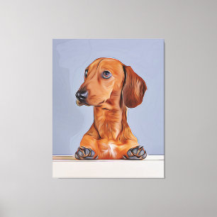 Dachshund Tittar Away Doxie Hund Birthday Poster Canvastryck