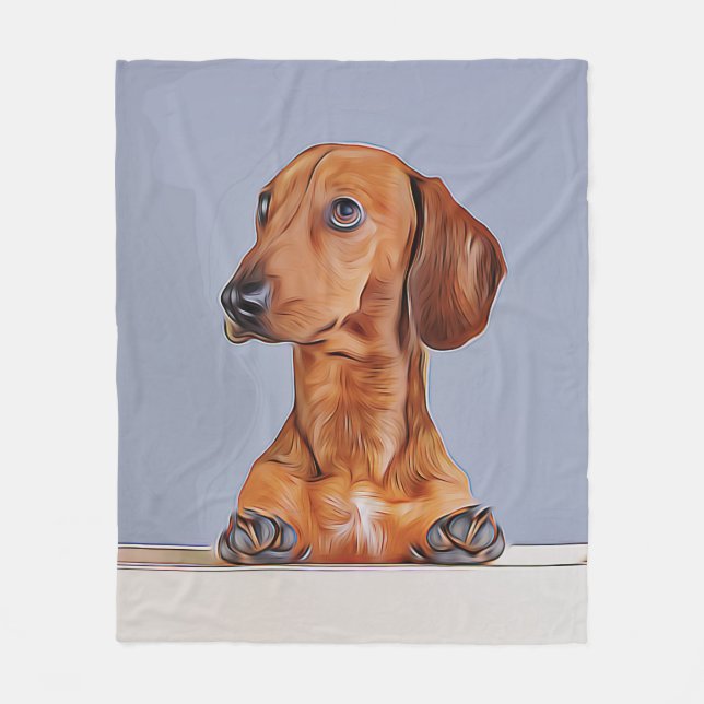 Dachshund Tittar Away Doxie Hund Birthday Poster Fleecefilt (Framsidan)