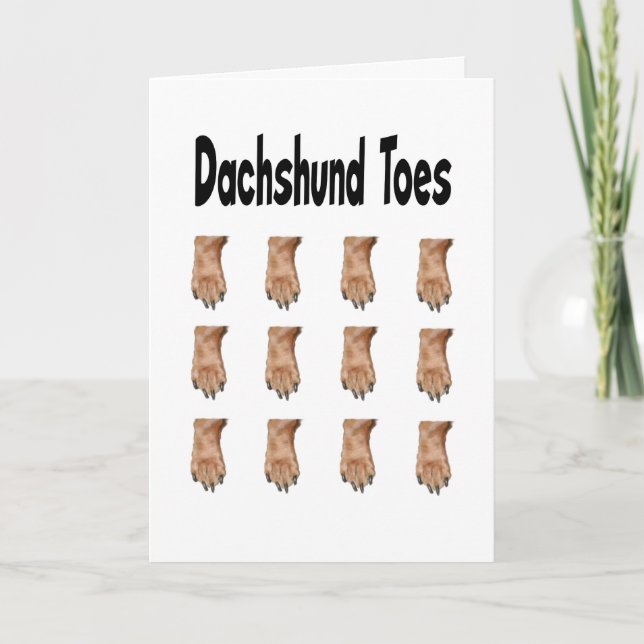 Dachshund Toes Greeting Card Kort (Framsida)