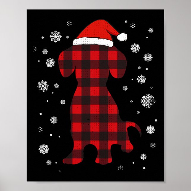 Dachshund tomtehatt hundälskare jul  poster (Framsidan)