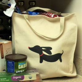 Dachshund Tote Bag | Enkel Stil för Doxie Mammor Tygkasse