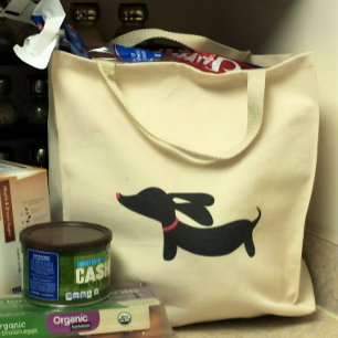 Dachshund Tote Bag   Enkel Stil för Doxie Mammor Tygkasse