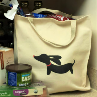Dachshund Tote Bag | Enkel Stil för Doxie Mammor Tygkasse