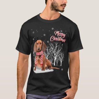 Dachshund Träd God jul Dachshund Julafton för T Shirt