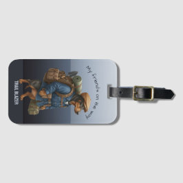 Dachshund Trail Blazer Hiker Personalized  Bagagebricka