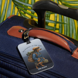 Dachshund Trail Blazer Hiker Personlig Bagagebricka