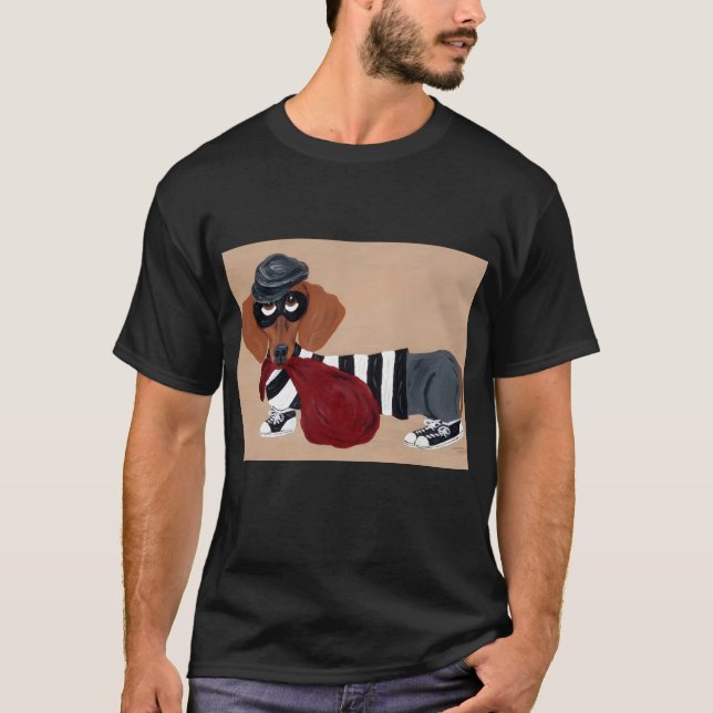  Dachshund Treat Thief burglar T Shirt (Framsida)