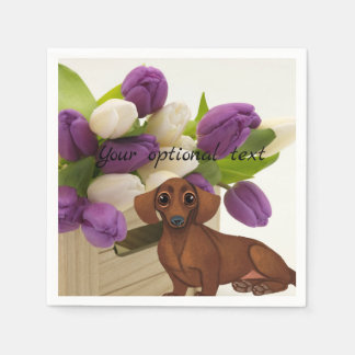Dachshund Tulips Pappersservett