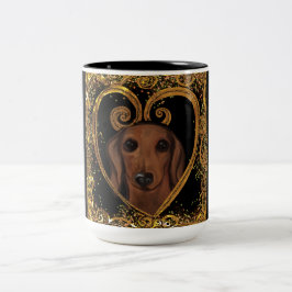 DACHSHUND Två-Tonad MUGG