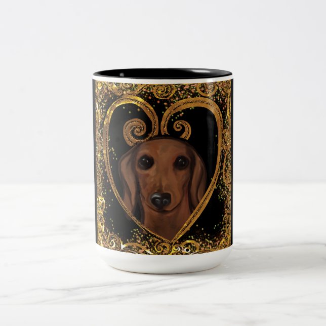 DACHSHUND   Två-Tonad MUGG (Center)