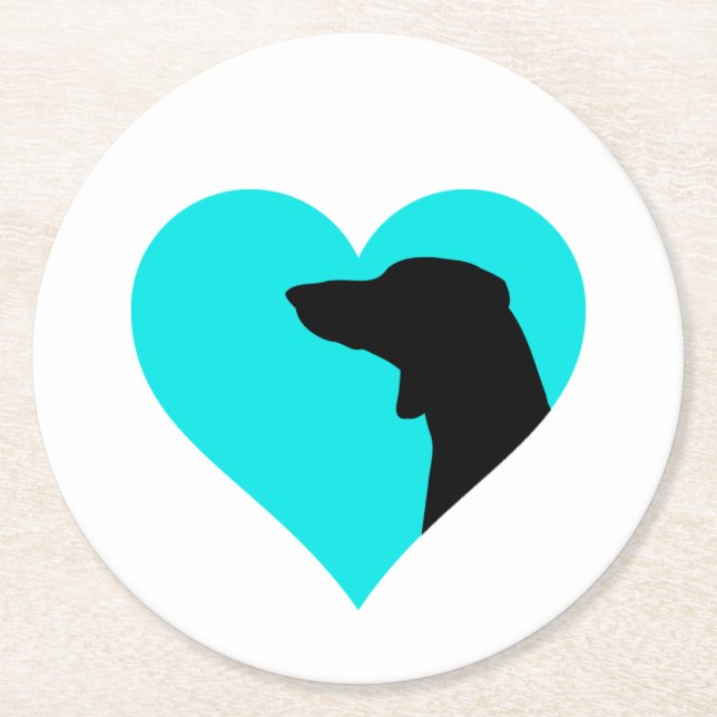 Dachshund Underlägg Papper Rund (Framsidan)