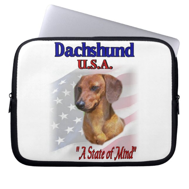 Dachshund USA Laptop Fodral (Framsidan)